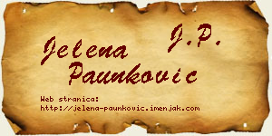 Jelena Paunković vizit kartica